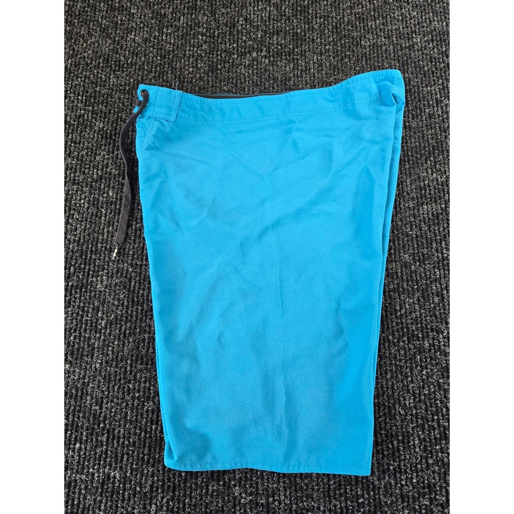 Mens Solid Blue Board Shorts‎ Swim Trunks Size 32 Stretch Quick Dry Beachwear